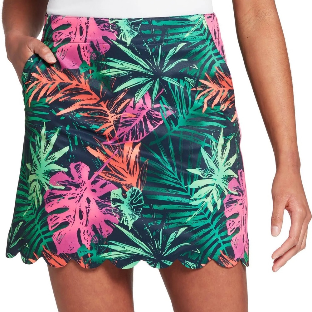Lady Hagen 💗 Vibrant Tropical A-Line Golf Skirt 💚 size 10